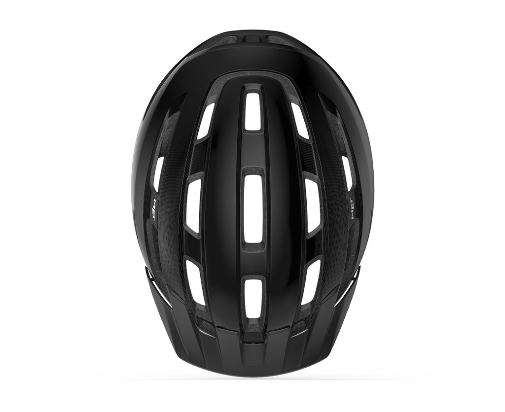 MET Downtown kerékpáros sisak [fényes fekete, 52-58 cm (S/M)]