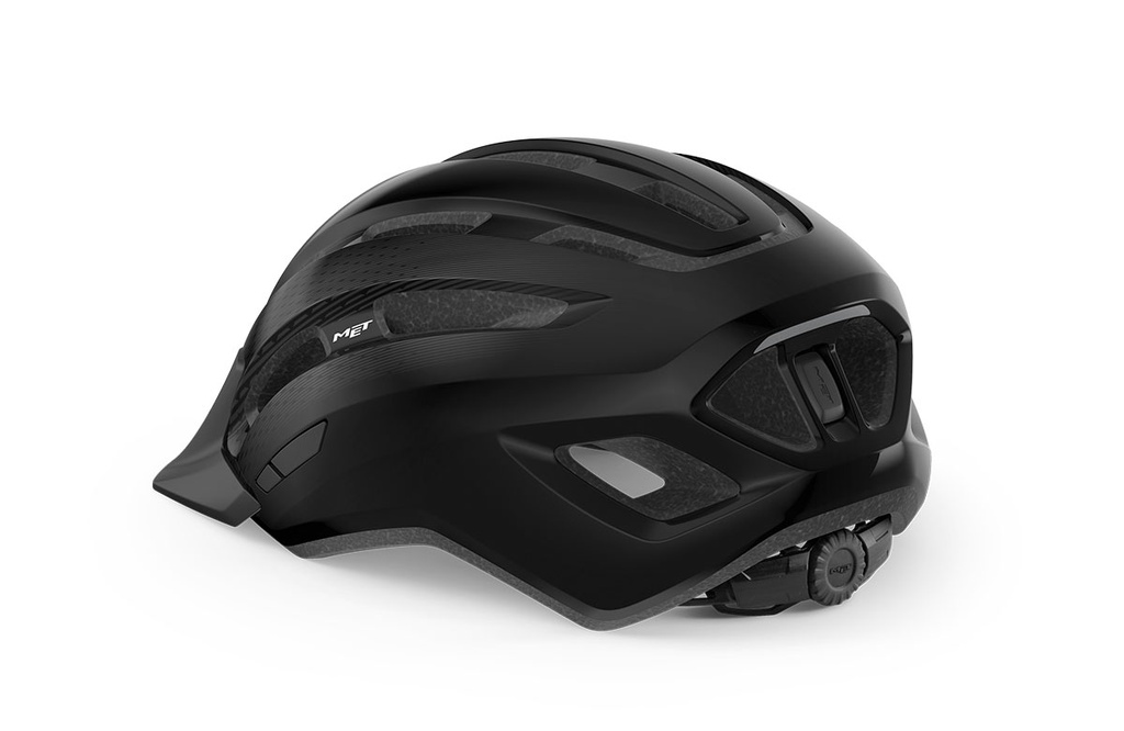 MET Downtown kerékpáros sisak [fényes fekete, 58-61 cm (M/L)]
