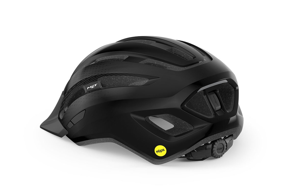 MET Downtown Mips kerékpáros sisak [fényes fekete, 52-58 cm (S/M)]