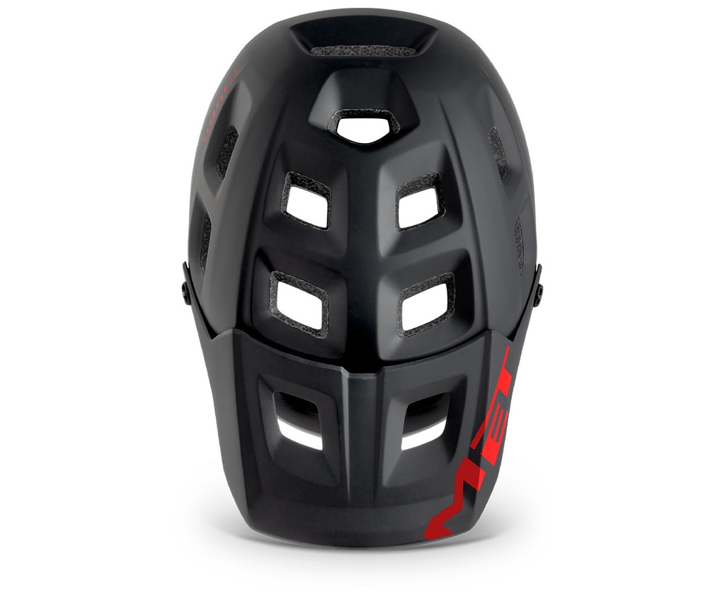 MET Terranova kerékpáros sisak [matt fekete-fényes piros, 56-58 cm (M)]