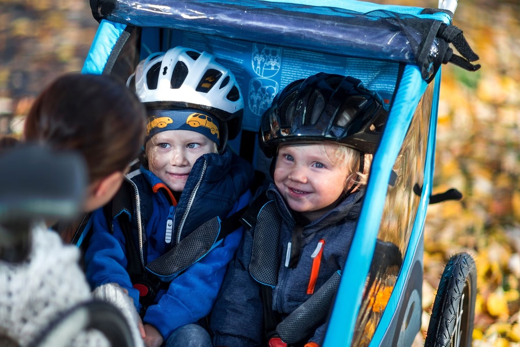 Utánfutó THULE COASTER XT kék kerékpár szett + sétálókerék kék