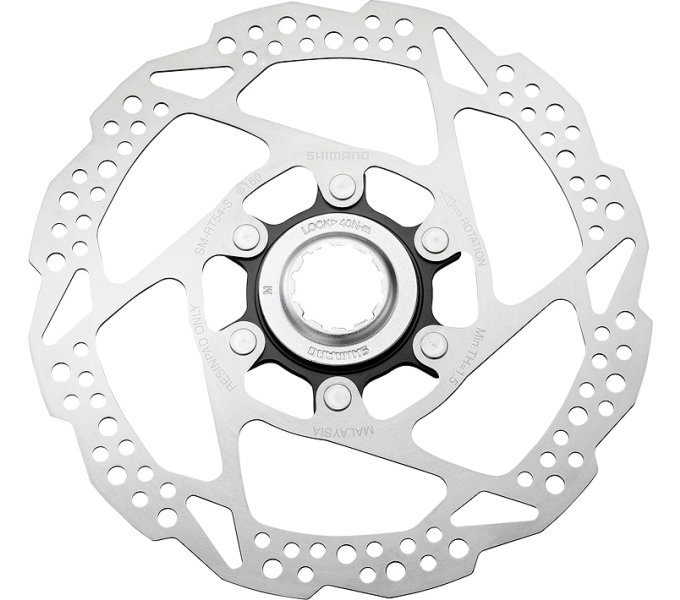 ROTOR FOR DISC BRAKE, SM-RT54, S 160MM, W/LOCK RING(INTERNAL SERRATION, BLACK),