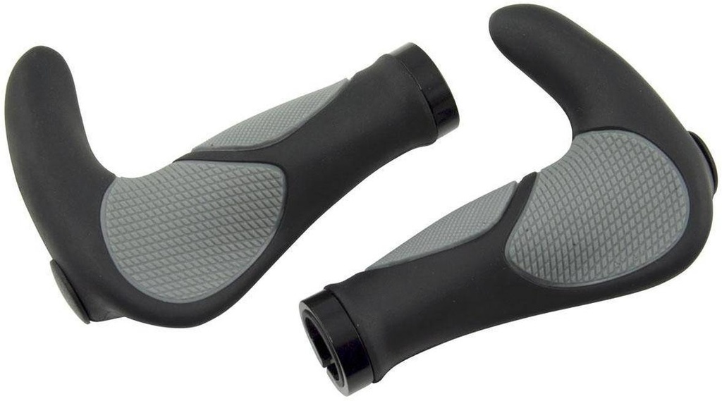 KORMÁNYVÉG LONGUS ERGOBULL ANATOMIC MARKOLATTAL 140MM FEKETE/SZÜRKE {5/4}