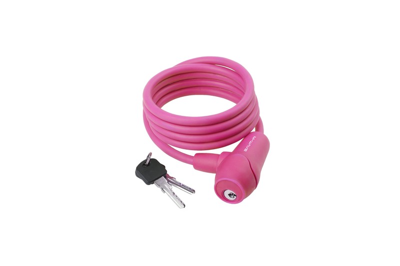 ZÁR SPIRÁL KULCSOS 8 x 1500 MM SZILIKONOS - M-WAVE PINK