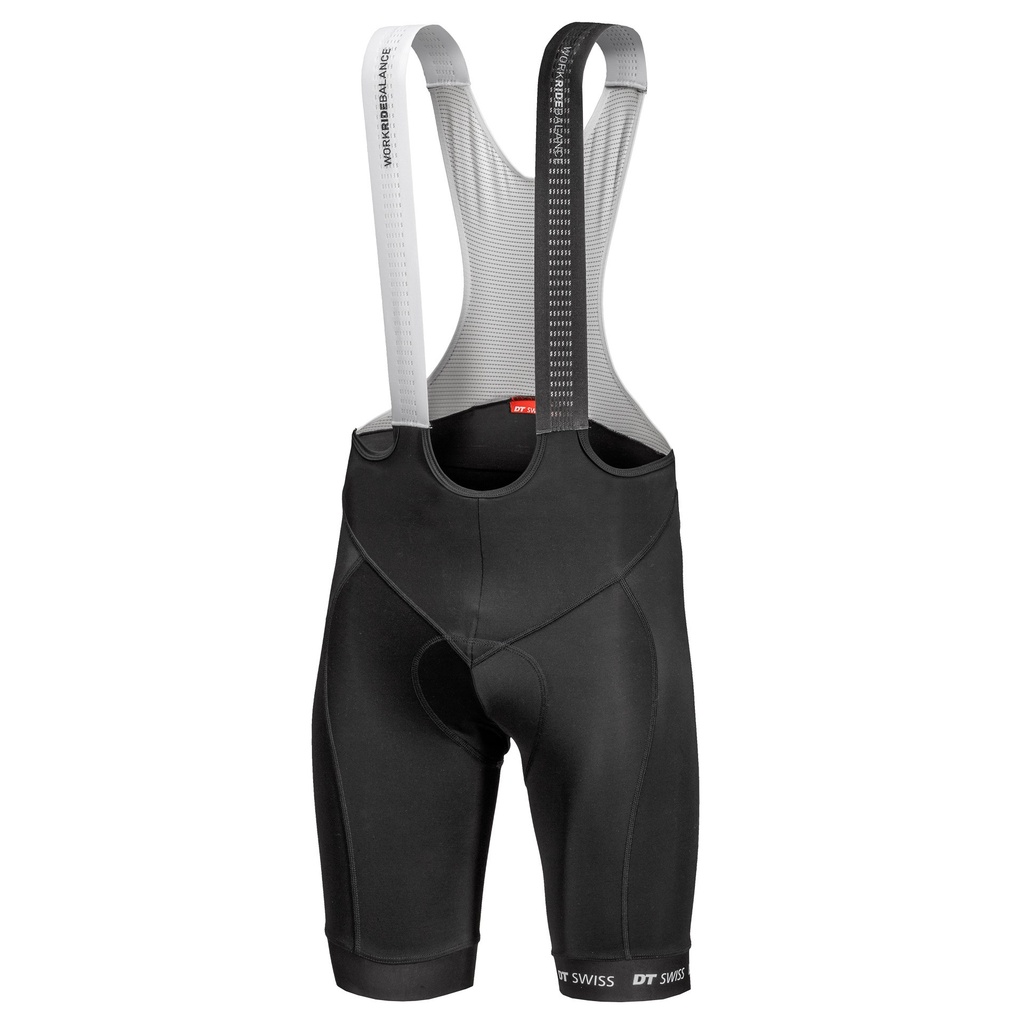 Országúti kantáros nadrág DT Swiss fekete-fehér L