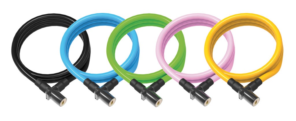 Lakat Onguard Neon spirál kábel kulcsos150cmx8mm(5db:fekete,kék, zöld, narancs, pink)