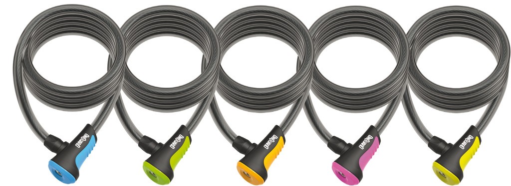 Lakat Onguard Neon spirál kábel kulcsos180cmx12mm (5db:sárga,kék, zöld, narancs, pink)