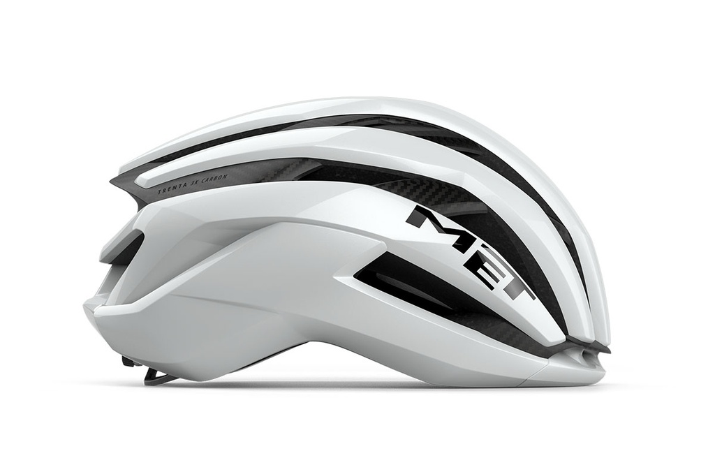 MET New Trenta 3K Carbon kerékpáros sisak [fényes fehér, 56-58 cm (M)]