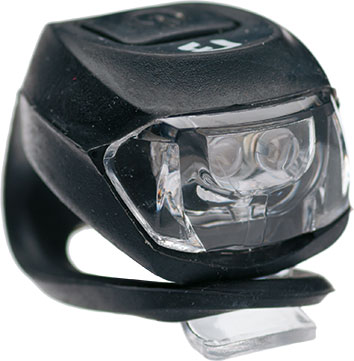 Lámpa BIKEFUN PIXIE első fekete 2 fehér LED 2 funkció, szilikon, fekete - JY-267F-2B-BLAC