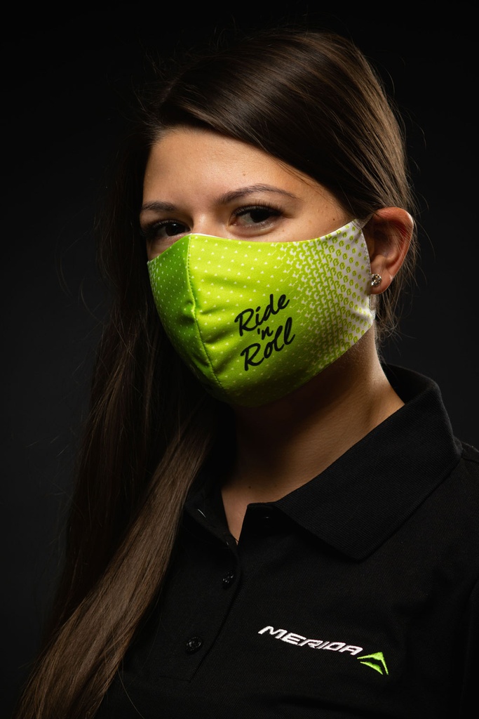 Maszk BIKEFUN fehér/zöld unisex állítható pánttal - MASZK-BF-M