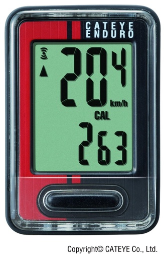 COMPUTER CATEYE ENDURO 9FUNK VASTAG VEZETÉK FEKETE/PIROS{3/4-10/10}