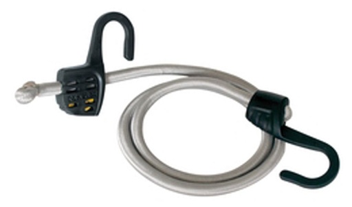 [#PL-ML3138] GUMIPÓK BUNGEE ÁLLÍTHATÓ HOSSZ/FORDITOTT STEELCOR KAMPÓ 15-150CM EZÜST {6/4}