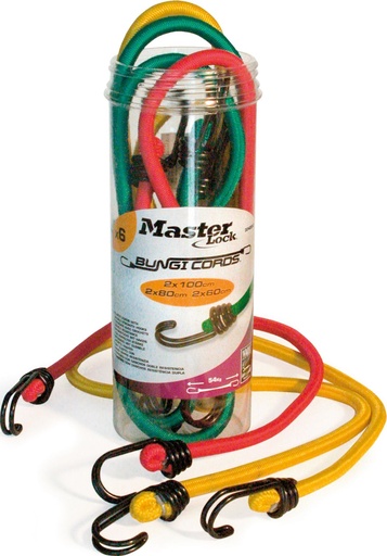 [#PL-ML3040] GUMIPÓK BUNGEE MULTI PACK 6DB(2X60CM-PIROS,2X80CM-ZÖLD,2X100CM-SÁRGA)FORDIT{5/4}