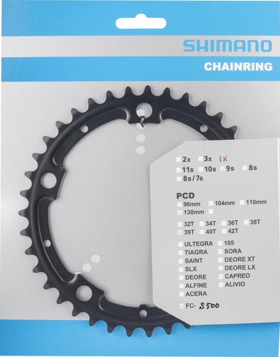 [#PL-Y1HD39010] SHIMANO FC-S500 39T(BLACK) FOR DOUBLE CHAIN GUARD TYPE