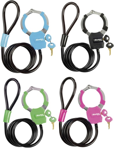 [#PL-ML8275PACK] MASTERLOCK Schellen-Schloss mit Kabel / 8275  4er-Pack color