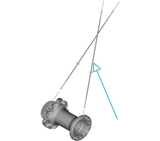 [#PL-Y0MAS1100] SHIMANO WH-R9270-C60-HR-TL-F RIGHT HAND SPOKE 248MM