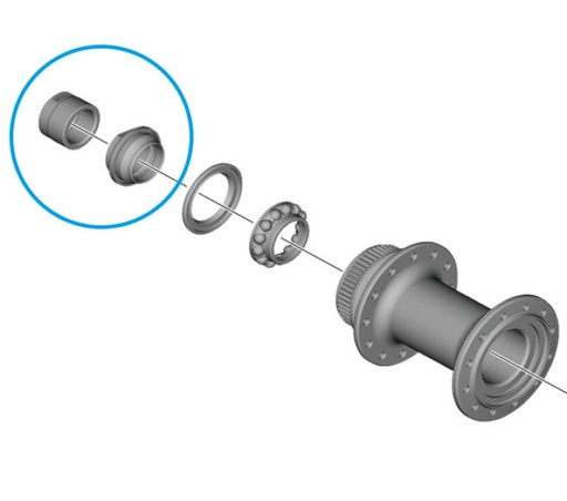 [#PL-Y0S598020] SHIMANO WH-RS710-C32-TL-R LEFT HAND LOCK NUT ANDCONE WITH DUST COVER