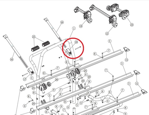 [#BL-231780] Menabo Logic jobb oldali (DX) hevedertartó
