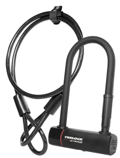 [#BL-192484] Trelock U5 Mini Flex kulcsos U-lakat [fekete, 178 mm]