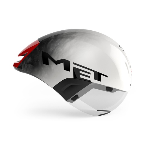 [#BL-251442] MET Codatronca UAE Team Edition 2025 kerékpáros sisak [fehér-szürke-piros, 52-56 cm (S)]