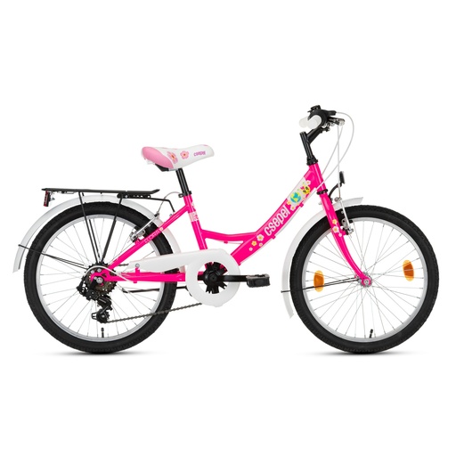 [#CS-94373206NP] Csepel Flora Kerékpár 20" 6sp Neonpink