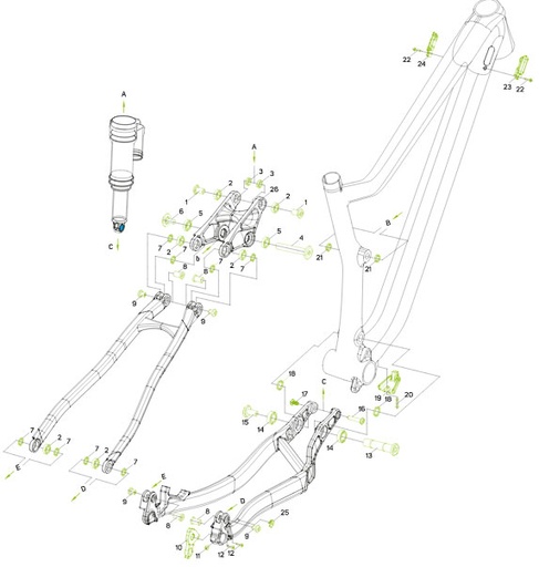 Vázhoz E-bike kulcs fedél eBN 2020/21/22
