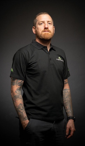 [#BF-2287012593] Polo MERIDA BRAND rövid gallér fekete XL