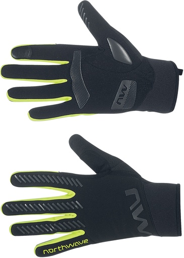 Kesztyű NORTHWAVE ACTIVE GEL téli hosszú, fekete/fluo sárga